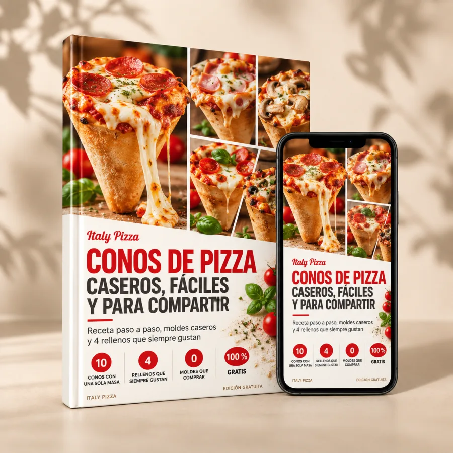 Guía Conos de pizza caseros en libro y en móvil